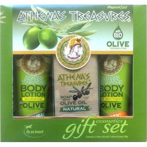 Pharmaid Athenas Treasures Cadeauset 25|Body Lotions Natural | Exotic Fruits 60ml | olijolie zeep 100gr | Cadeau Skincare