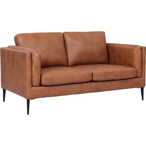 Bank Bruin Leer - 2-Zits - 157x88x83cm - Valencia - Giga Meubel