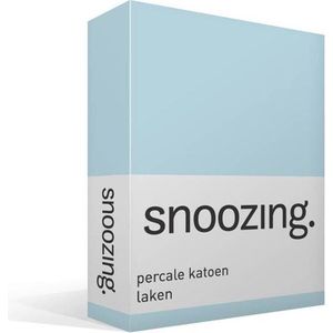 Snoozing - Laken - Tweepersoons - Percale katoen - 200x260 cm - Hemel