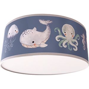 Plafondlamp Zeedieren blauw- Kinderkamer plafondlamp - Plafondlamp Under the sea - Lamp voor aan het plafond