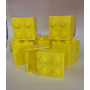 Legoblok doosjes Geel 6 stuks