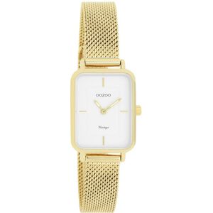 Goudkleurige OOZOO horloge met goudkleurige metalen mesh armband - C20352
