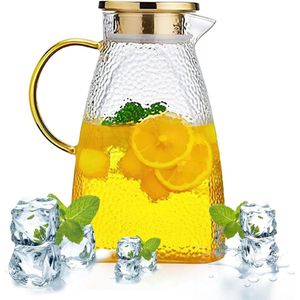 Glazen karaf 18 liter met deksel en lekvrije koelkastdeur - grote karaf voor ijsthee van borosilicaatglas - waterkaraf voor water en sappen