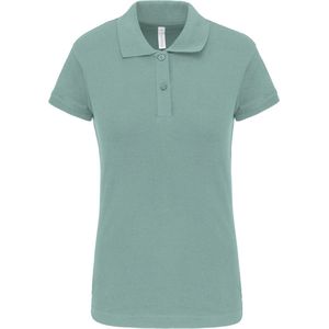 Polo Dames XS Kariban Kraag met knopen Korte mouw Sage 95% Katoen, 5% Elasthan