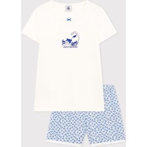 Petit Bateau Korte katoenen pyjama voor kinderen Meisjes Pyjamaset - Blauw - Maat 128