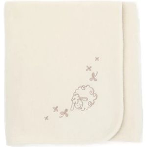 WOOOL® Merino Dekentje - COSY (75x100cm) 100% Merino Wol - Ecru Plaid - Wollen Deken - Wieg Ledikant