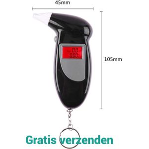 Saizi Digitale Alcohol tester - Blaastest -sleutelhanger - draagbaar - Blaas test -  Blaas controlle -Blaastest -sleutelhanger - draagbaar -  Alcoholtester- Inclusief 4 extra mondstukken
