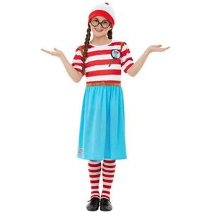 Smiffy's - Where's Wally Kostuum - Wie Weet Waar Wenda Is - Meisje - Blauw, Rood - Medium - Carnavalskleding - Verkleedkleding