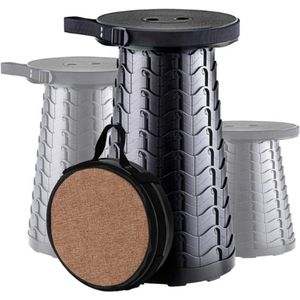 Upgraded Opvouwbare Kruk - Draagbare Campingkruk - 400LB Laadvermogen - Met Zacht Kussen, Opbergtas & Karabijnhaak - Voor Binnen & Buiten
