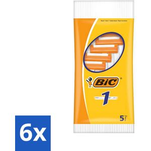 Bic - Scheermesjes - Enkel Mesje - Wegwerpmesjes - 5 Scheermesjes - Voordeelverpakking - 6 stuks