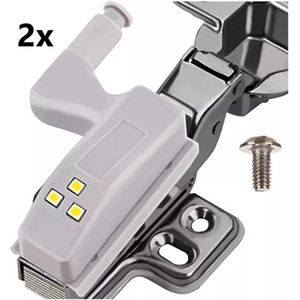 2x Kastverlichting I Koelkast Verlichting I Scharnierverlichting I 3 Led's I Wit Licht I Lichtsensor I Incl. Batterijen