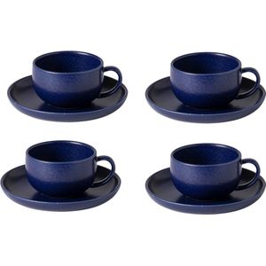 Casafina Pacifica by Cactula set van 4 koffie kopjes met schotel blauw