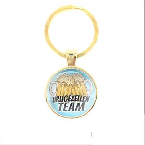 Sleutelhanger Glas - Vrijgezellen Team - Blauw