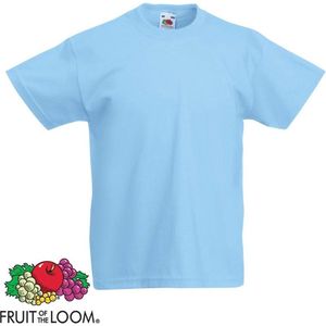 Fruit of the Loom Original Kids T-shirt 5 stuks blauw maat 140