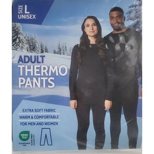 Thermobroek maat L zwart unisex - Thermo broek volwassenen extra soft en comfortabel