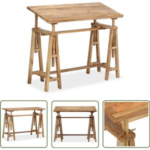 vidaXL Tekentafels - Tekentafel - Tekentafel 116x50x76 cm massief mangohout - Mangohout - Bureau - Atelier