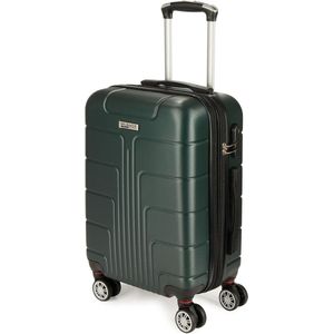 BRUBAKER Handbagage Hardcase Koffer Miami - Uitbreidbare Reiskoffer met cijferslot, 4 Wielen en Comfortabele Handgrepen - 37 x 56 x 24,5 cm ABS Trolley Koffer (M - Donkergroen)