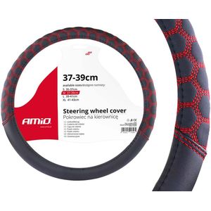 Stuurhoes Auto - Voor 37-39 cm Stuurwiel - Zwart / rood