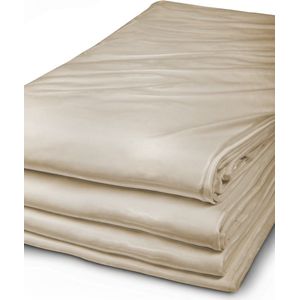 Zijden Laken Nuovo Seta Kleur Donker Champagne maat 230 x 280 - 100% Zijde