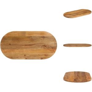 vidaXL Tafelblad - Tafelbladen - Vervangend Tafelblad - Meubelpaneel - Tafelblad ovaal 110x40x2,5 cm massief mangohout