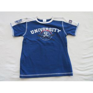 dirkje , jongens, t-shirt korte mouw , blauw university , 6 jaar 116