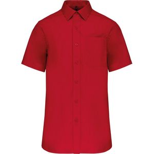 Kariban Heren poplin overhemd korte mouwen K543 - Classic Red - XXL