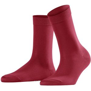 FALKE Cotton Touch zacht zonder motief zomer elegant fijn hoge kwaliteit ondoorzichtig mid-rise comfortabel Katoen Rood Dames sokken - Maat 35-38