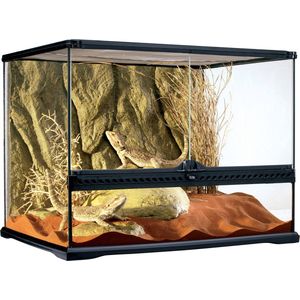 Exo Terra - Terrarium - Reptielen - Ex Glas Terrarium Incl Achterwand 60x45x45cm Zwart - 1st
