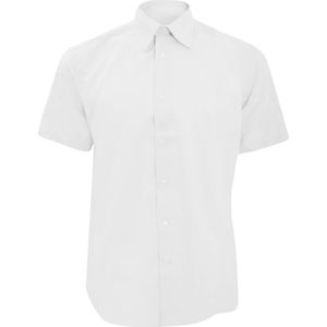 Russell Collectie Heren Korte Mouw Easy Care op maat gemaakt Oxford Shirt (Wit)