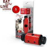 Eat Slow Live Longer Feed & Treat – Anti-schrok – Geluidloos - Slowfeeder – Beloningsspeeltje - Hondenspeeltje met traktatieverstopplek – Rood – Size S