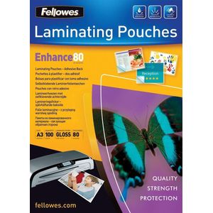 Fellowes lamineerfolie A3, zelfklevend, 80 micron, 100 stuks