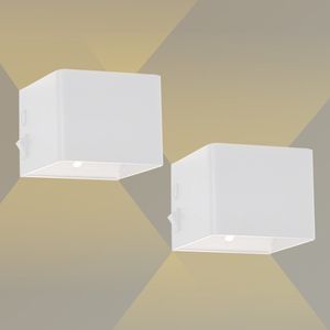 Wandlamp Oplaadbaar - 2 Stuks - Wandlamp Binnen - Draadloos - Smart - Oplaadbaar - Muurlamp - Woonkamer - Badkamer - Kinderkamer - Slaapkamer - Wit