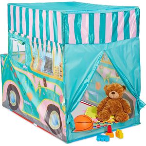 Relaxdays speeltent ijscowagen - kindertent 3 jaar - speelhuis buiten - speelhuisje binnen