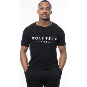 Wolftech Gymwear Sportshirt Heren - Zwart - S - Slim Fit - Sportkleding Heren