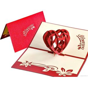 Popcards popupkaarten - Liefde  I Love you Ik houd van je, rood hart, Valentijn Valentijnskaart Valentijnsdag Moederdag Vaderdag Vriendschap pop-up kaart 3D wenskaart