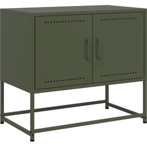 vidaXL - Tv-meubel - 68,5x39x60,5 - cm - staal - olijfgroen