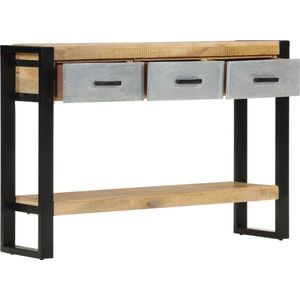 vidaXL Wandtafel - 110x30x76 cm - Mangohout - Zwart Wandtafel - Houtsoort - Mango Wood - Gangtafel - Kastje