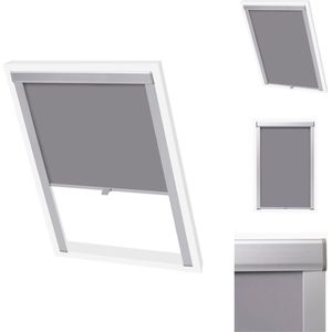vidaXL Decoratief Rolgordijn - Grijs - C02 - Verduisterende Stof - Aluminium Frame - 100% Polyester - Jaloezie