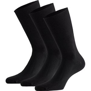 Apollo - Modal antipress sokken - Zwart - Maat 35/38 - Diabetes sokken - Naadloze sokken - Diabetes sokken dames - Sokken zonder elastiek