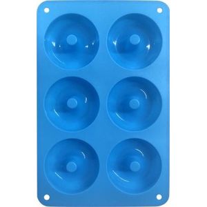 Discount Master - Donutvorm - Blauw - Donut Bakvorm - Siliconen - 6 Donuts Ø7cm - Donutmaker - Hoge Kwaliteit - Anti Kleeflaag - Zelf Donuts Bakken