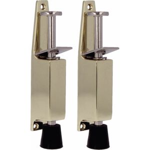 AMIG deurvastzetter / deurvergrendeling - 2x - 165 x 30mm - 45mm slag - voetbediening - goud