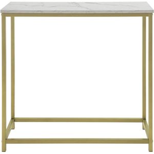 Mara Consoletafel - Dressoir - Bijzettafel - Marmerlook - Stalen frame - Goud - 30 x 80 x 75 cm