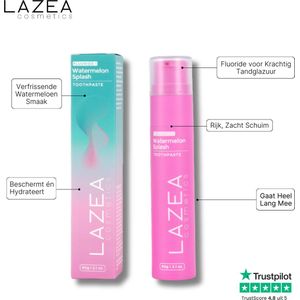LAZEA - Watermelon Splash - Tandpasta - Watermeloen Tandpasta - Heerlijke Smaak - Hismile - Whitening Tandpasta