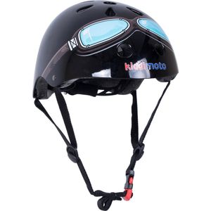 Kiddimoto - Zwarte Bril - Medium - Geschikt voor 4-10jarige of hoofdomtrek van 53 tot 58 cm - Skatehelm - Fietshelm - Kinderhelm - Stoere helm - Jongens helm