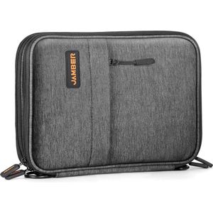 Kabeltas, dubbellaagse kabelorganizer, tas, organizer, tas, kabelorganizer, reisagadgets, harde schijf-tas voor accessoires, mobiele telefoon, oplaadkabel, powerbanks, kabels, kaarten, mobiele telefoons enz, donkergrijs, Koffer