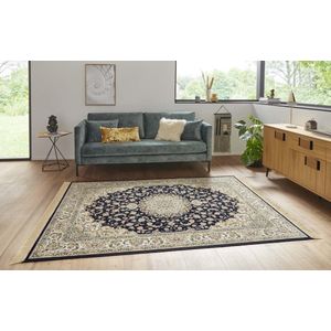 Klassiek vloerkleed Antik Nain - donkerblauw 95x140 cm