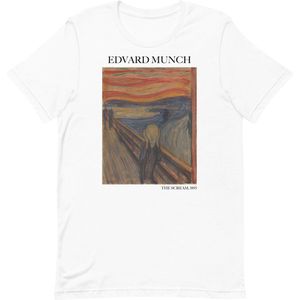 Edvard Munch 'De Schreeuw' (""The Scream"") Beroemd Schilderij T-Shirt | Unisex Klassiek Kunst T-shirt | Wit | XS