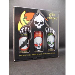 Grim Reaper Trio Hot Box (Alle Heat Level 10) - ChilisausBelgium - Grim Reaper Foods