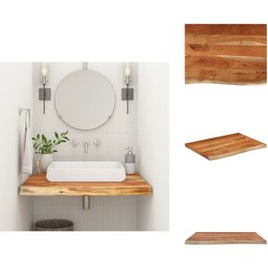 vidaXL Wastafelblad - Wastafelbladen - Houten Werkblad - Werkblad Voor Badkamer - Wastafelblad rechthoekig 70x60x2,5 massief acaciahout