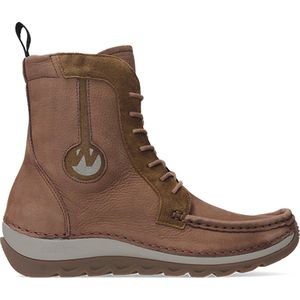 Wolky Hoge veterschoenen Ocean donker taupe nubuck